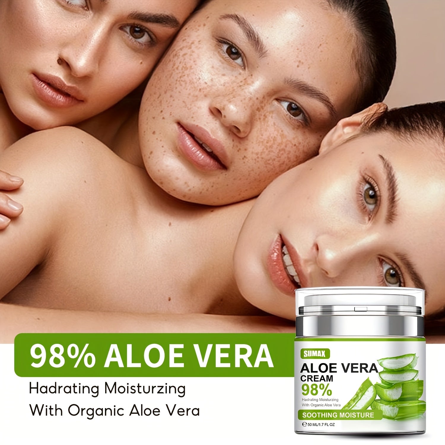 1.69oz Aloe Vera Cream, Face Moisturizer 96% Pure Aloe Vera Moisturizing Cream Provides Superior Moisturizing And Nourishing Effect, To Combat Dryness Daily Skin Care For Men Women