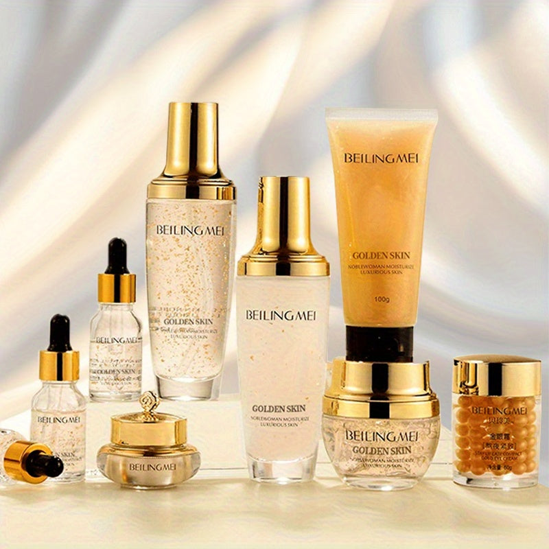 9pcs Korean Skincare Set for Women - Deep Hydration & Firming with Snail Mucin, Collagen, Niacinamide - Hypoallergenic, Sensitive Light Safe, for all Light Types (Including Sensitive & -Prone) - Luxury Gift Box with Serum, Mo