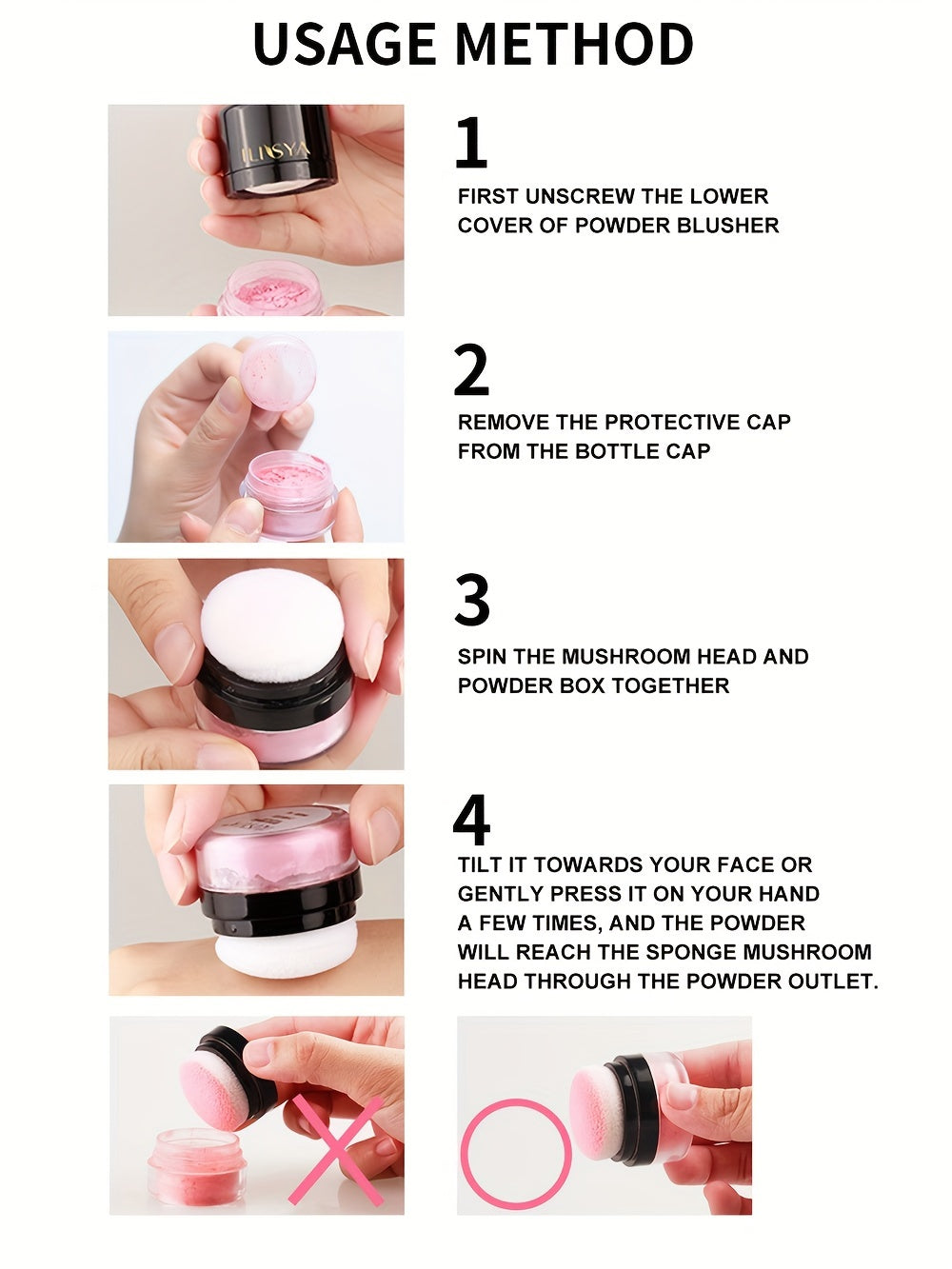 Soft Face Blusher Powder Cheek Rouge Nourishing Nude Makeup Brightening Complexion Contour Cosmetics Mushroom Head Highlight And Contour Integration