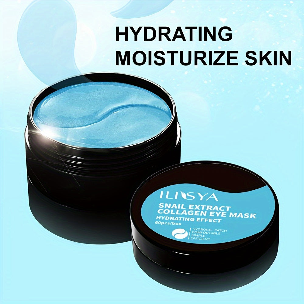 60pcs Snail Power Collagen Eye Masks - Deeply Hydrating, Wrinkle-Smoothing, Firming, and Revitalizing Under Eye Skin Care Patches for Radiant and Youthful Look