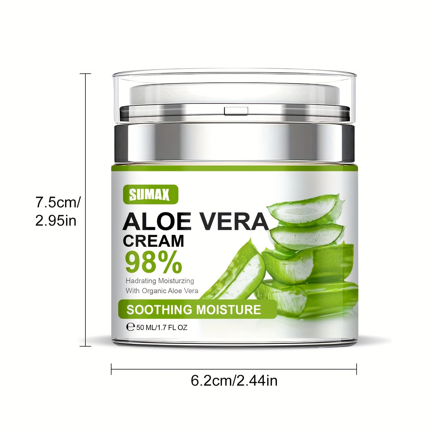 1.69oz Aloe Vera Cream, Face Moisturizer 96% Pure Aloe Vera Moisturizing Cream Provides Superior Moisturizing And Nourishing Effect, To Combat Dryness Daily Skin Care For Men Women