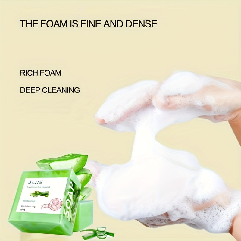 Aloe Vera Soap 2 Packs, Handmade Soap for Face And Bath, Aloe Vera Soap for Deep Cleansing,Body Moisturizing And Care, Skin Care Soap, Unisex