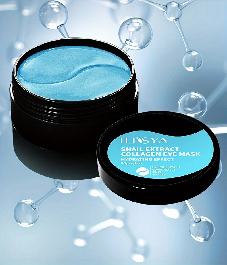 60pcs Snail Power Collagen Eye Masks - Deeply Hydrating, Wrinkle-Smoothing, Firming, and Revitalizing Under Eye Skin Care Patches for Radiant and Youthful Look