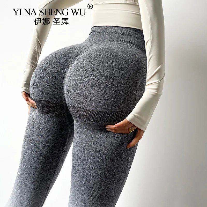 Gradient Color Energy Legging Women Workout Fitness Jogging Running Leggings Gym Tights Stretch Sportswear Yoga Pants Sportswear