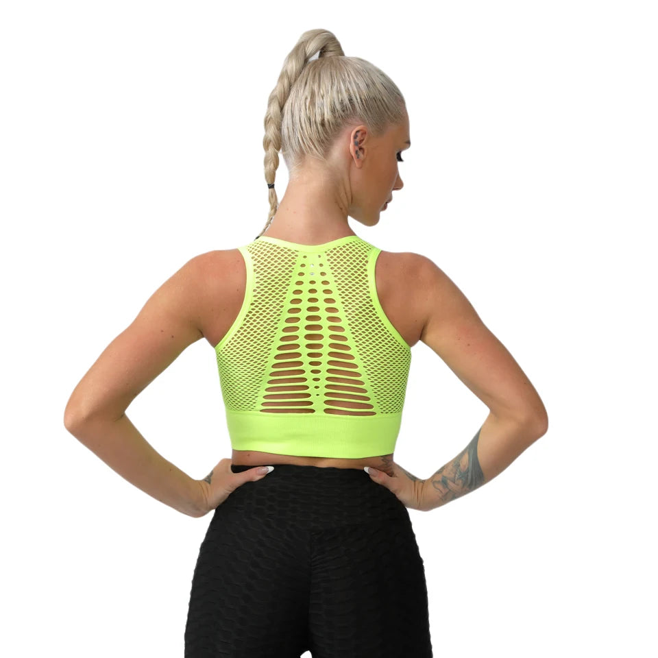 Women Sports Bra Without Bones Gym Shockproof Mesh Sports Quick-drying Bra Running Fitness Yoga Women Training Sports Underwear