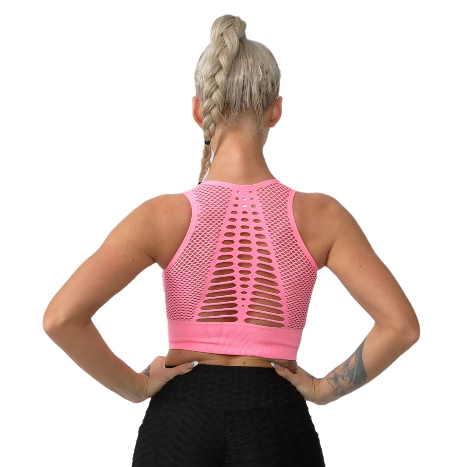 Women Sports Bra Without Bones Gym Shockproof Mesh Sports Quick-drying Bra Running Fitness Yoga Women Training Sports Underwear