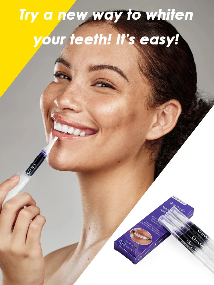 Purple Instant Teeth Whitening Pen Tartar Toothpaste Cleaning Tooth Stain No Sensitivity for a Brighter Whiter Smile Decay Care