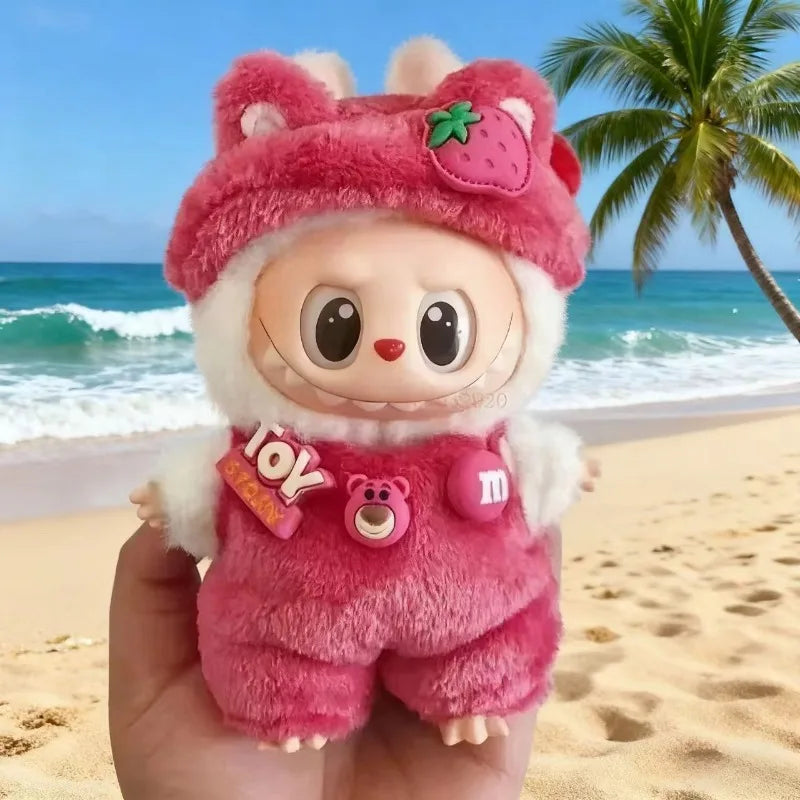 Labubu Doll 17cm Fashion Hoodie Clothing BJD Mini Replacement Cartoon Doll Accessory Cute Decorative Item for Figurines