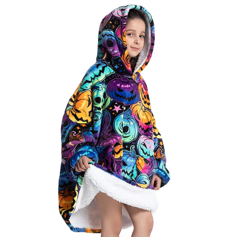 Extra Long Wearable Blanket Hoodie Winter Flannel Hooded Blanket Men Women Cozy Soft Heavy Fleece for Gift Kid Adult TV Blacket