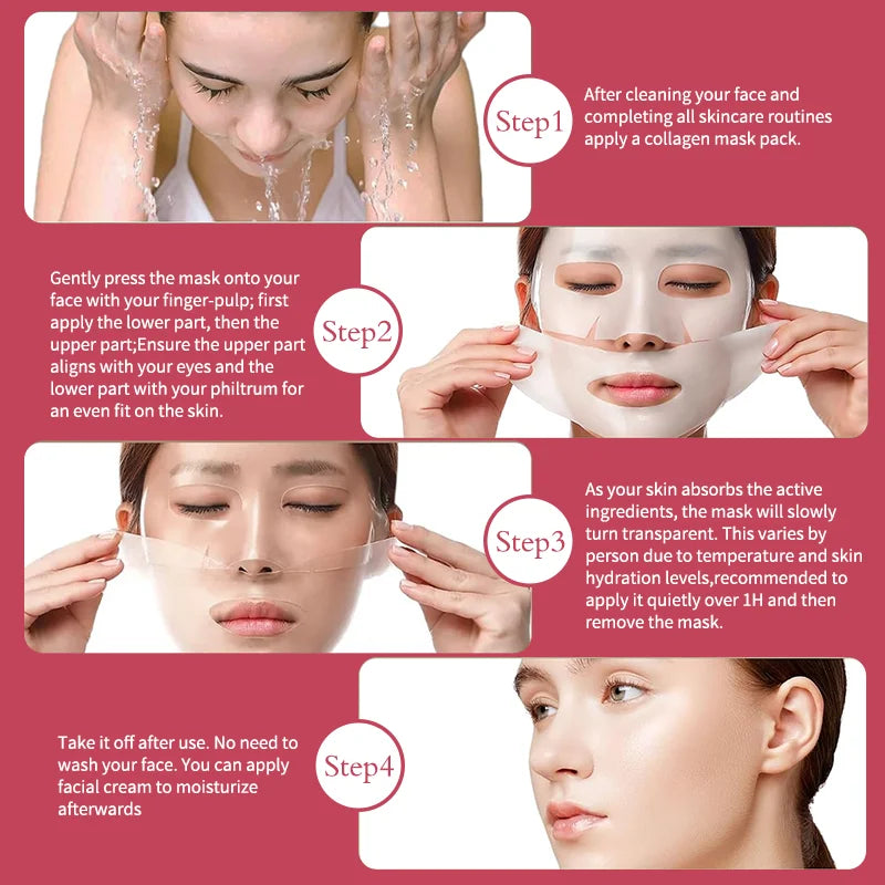 Korean Bio Collagen Anti-aging Face Mask Hyaluronic Acid Deep Hydrating Moisturizing Whitening Lightening Facial Skin Care