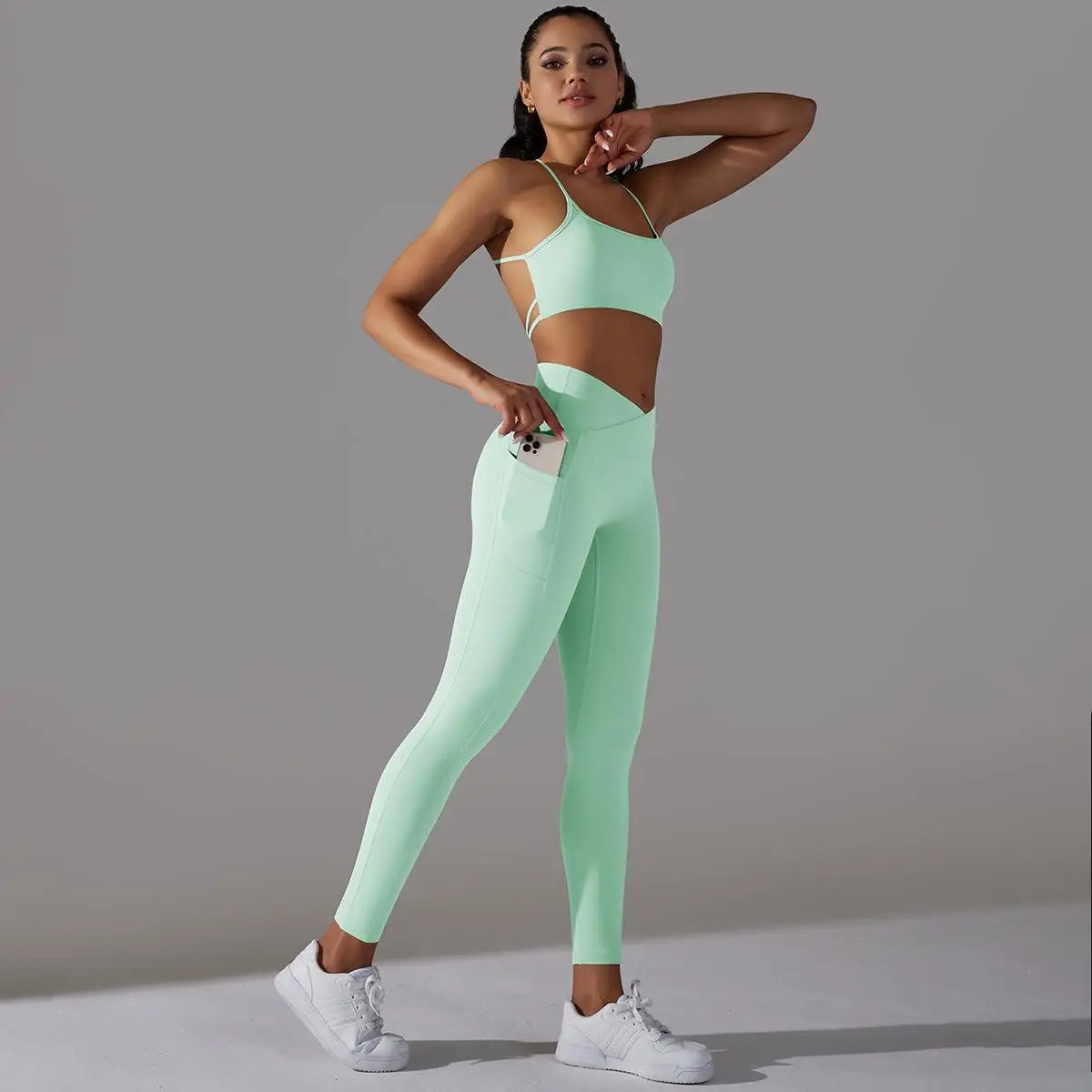 Sports Bra and Leggings Two Piece Sets Womens Outifits Naked Feeling Gym Female Fitness Set Work Out Clothing Women Sports Set