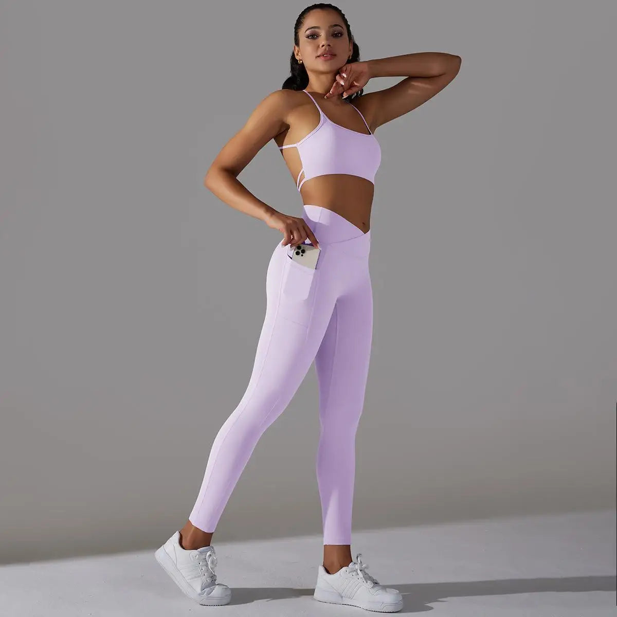 Sports Bra and Leggings Two Piece Sets Womens Outifits Naked Feeling Gym Female Fitness Set Work Out Clothing Women Sports Set