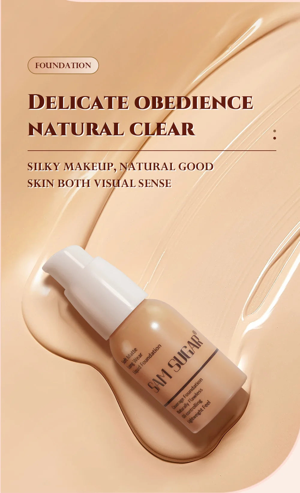 4PCS Makeup Base Set 15ml Face Primer 30ml Matte Liquid Foundation 5g Setting Loose Powder with Soft Puff for Flawless Look