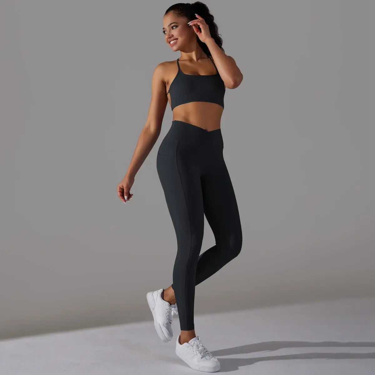 Sports Bra and Leggings Two Piece Sets Womens Outifits Naked Feeling Gym Female Fitness Set Work Out Clothing Women Sports Set