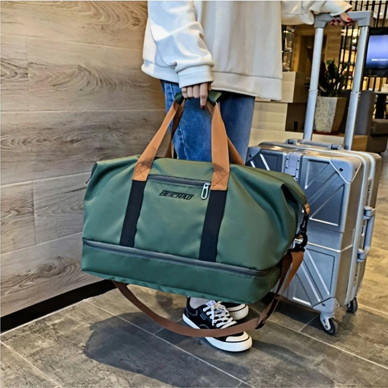 Large Capacity Travel Fitness Bag Waterproof Sports Duffel Bag for Men Portable Short Distance Luggage Workout Gym Bag