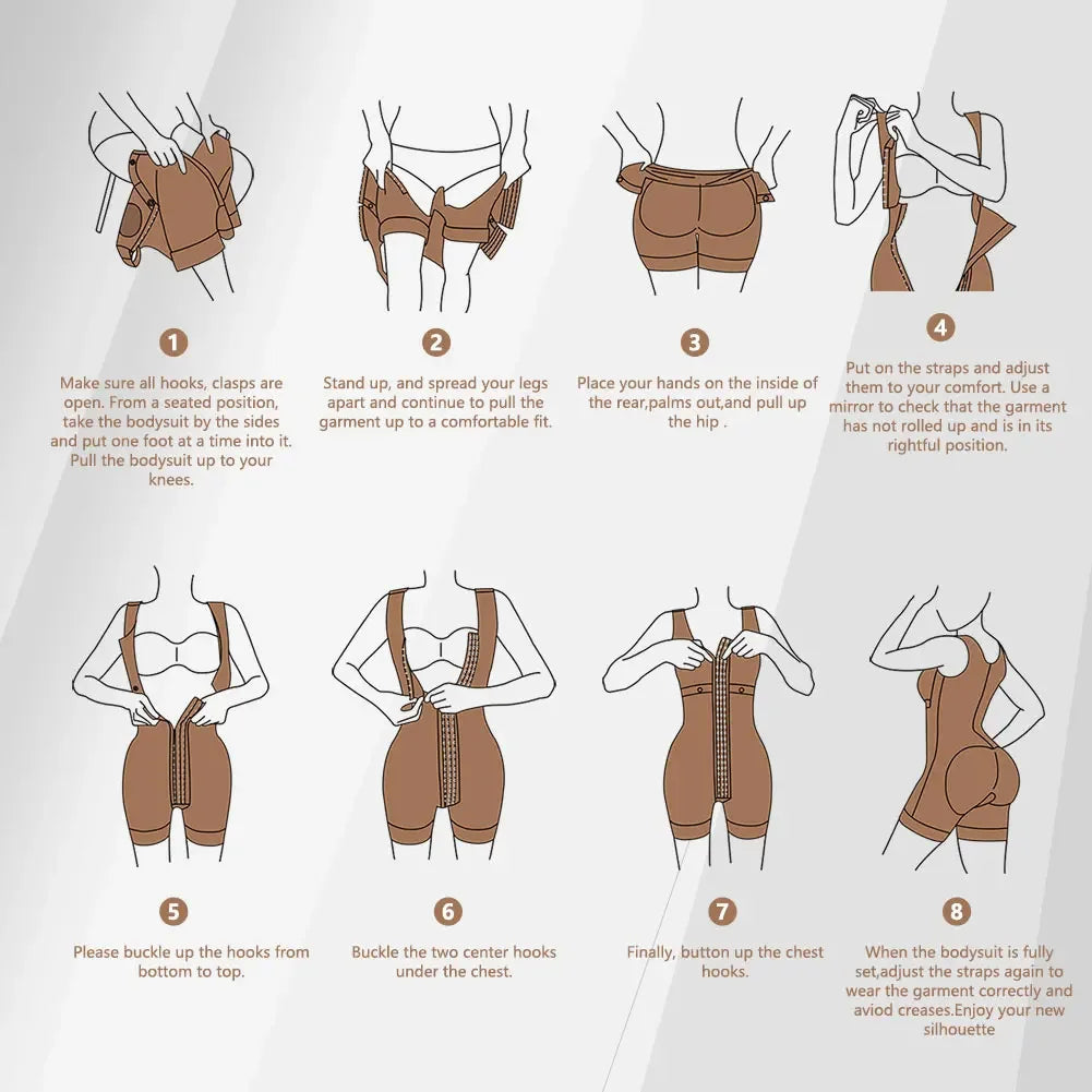 Sexy backless shapewear Women's Waist tightening shaping Seamless jumpsuit Butt Lifter Push Up Thigh Slimmer Shapewear fajas