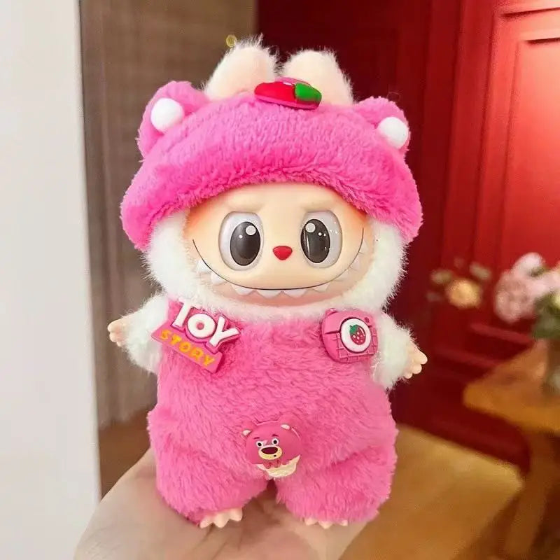 Labubu Doll 17cm Fashion Hoodie Clothing BJD Mini Replacement Cartoon Doll Accessory Cute Decorative Item for Figurines