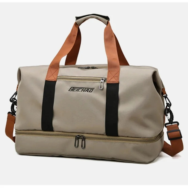 Large Capacity Travel Fitness Bag Waterproof Sports Duffel Bag for Men Portable Short Distance Luggage Workout Gym Bag