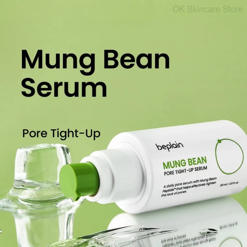 Korean Skincare Set Beplain Mung Bean Face Cleansing Foam,Face Serum,Exfoliate Pore Remover Clay Mask and Cleansing Oil 4pcs Set