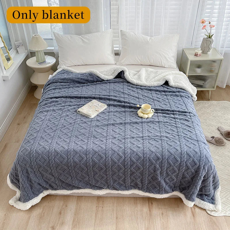 Sherpa Weighted Blanket Soft Warm And Thickened Calm Blanket For Sofa Car Blanket Office Lunch Shawl Air Condition Blanket Gift