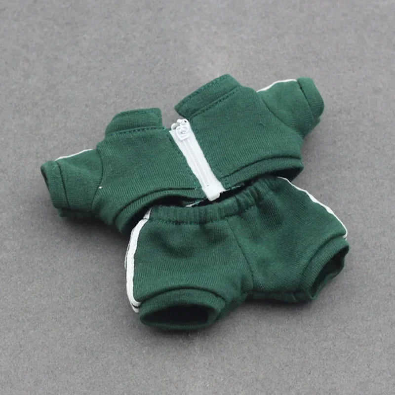 Labubu Doll Casual Clothing - Solid Color Sportswear Suit, Breathable Cotton Outfit Change Doll Clothes, Comfortable Daily Wear