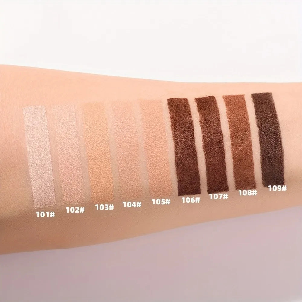 2024 New Foundation +Puff set Liquid Matte Full Coverage Foundation Waterproof Matte Natural Foundation With Blue Thumb Puff