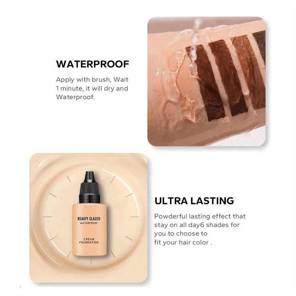 2024 New Foundation +Puff set Liquid Matte Full Coverage Foundation Waterproof Matte Natural Foundation With Blue Thumb Puff