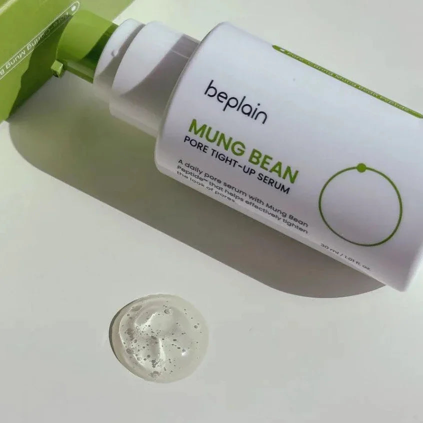 Korean Skincare Set Beplain Mung Bean Face Cleansing Foam,Face Serum,Exfoliate Pore Remover Clay Mask and Cleansing Oil 4pcs Set