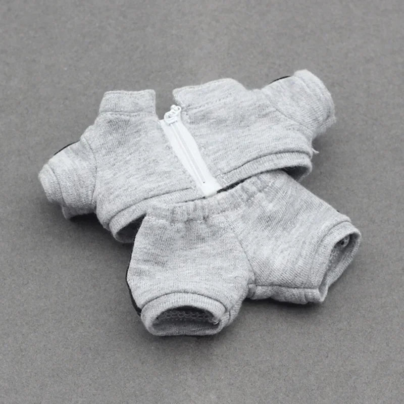Labubu Doll Casual Clothing - Solid Color Sportswear Suit, Breathable Cotton Outfit Change Doll Clothes, Comfortable Daily Wear