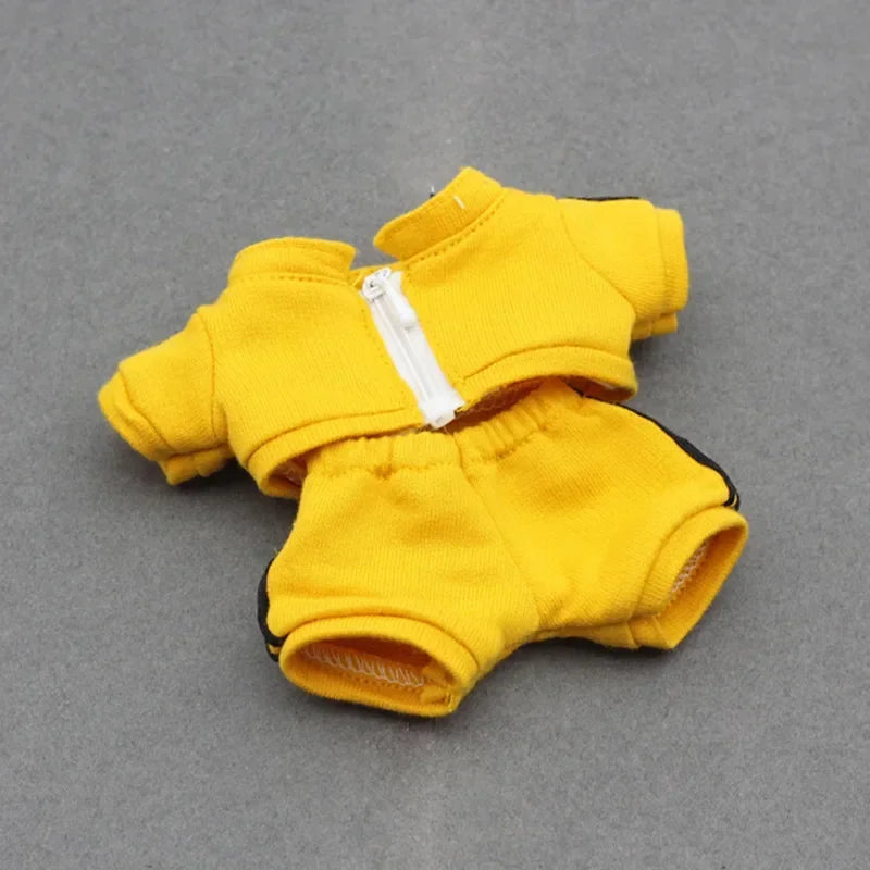 Labubu Doll Casual Clothing - Solid Color Sportswear Suit, Breathable Cotton Outfit Change Doll Clothes, Comfortable Daily Wear