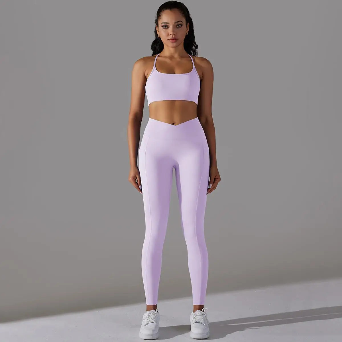 Sports Bra and Leggings Two Piece Sets Womens Outifits Naked Feeling Gym Female Fitness Set Work Out Clothing Women Sports Set