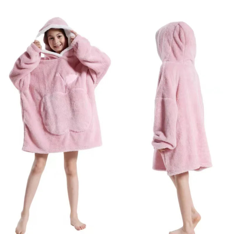 Home Quality Hooded Sweater Blanket Soft Polar Fleece Blanket with Sleeves Large Pocket Warm Thick TV Hoodie Robe Couple 이불 Плед