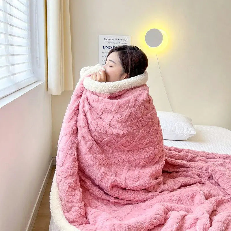 Sherpa Weighted Blanket Soft Warm And Thickened Calm Blanket For Sofa Car Blanket Office Lunch Shawl Air Condition Blanket Gift