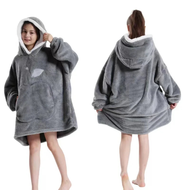 Home Quality Hooded Sweater Blanket Soft Polar Fleece Blanket with Sleeves Large Pocket Warm Thick TV Hoodie Robe Couple 이불 Плед