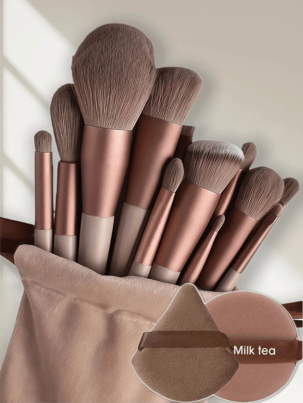 Makeup brush set, 13 pieces, face, eyeliner, foundation, concealer, eyeshadow, travel and daily makeup brush set