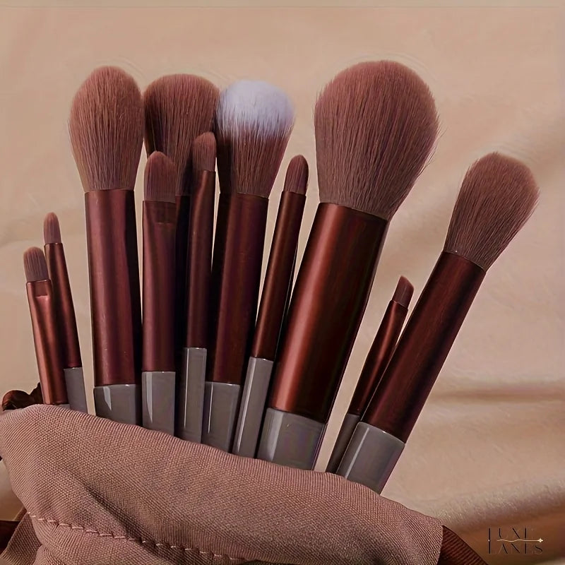 Makeup brush set, 13 pieces, face, eyeliner, foundation, concealer, eyeshadow, travel and daily makeup brush set