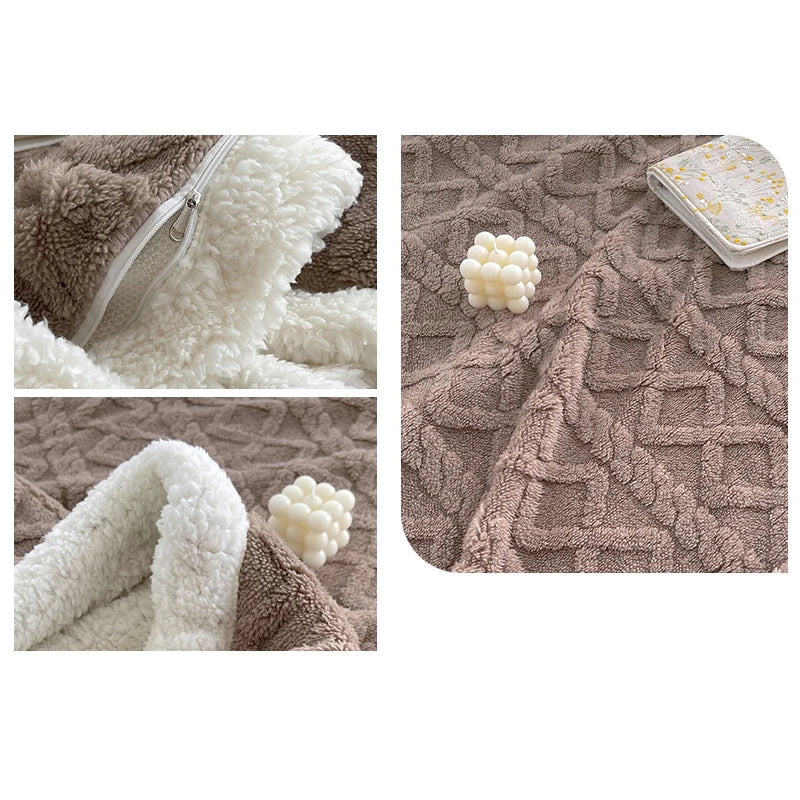 Sherpa Weighted Blanket Soft Warm And Thickened Calm Blanket For Sofa Car Blanket Office Lunch Shawl Air Condition Blanket Gift