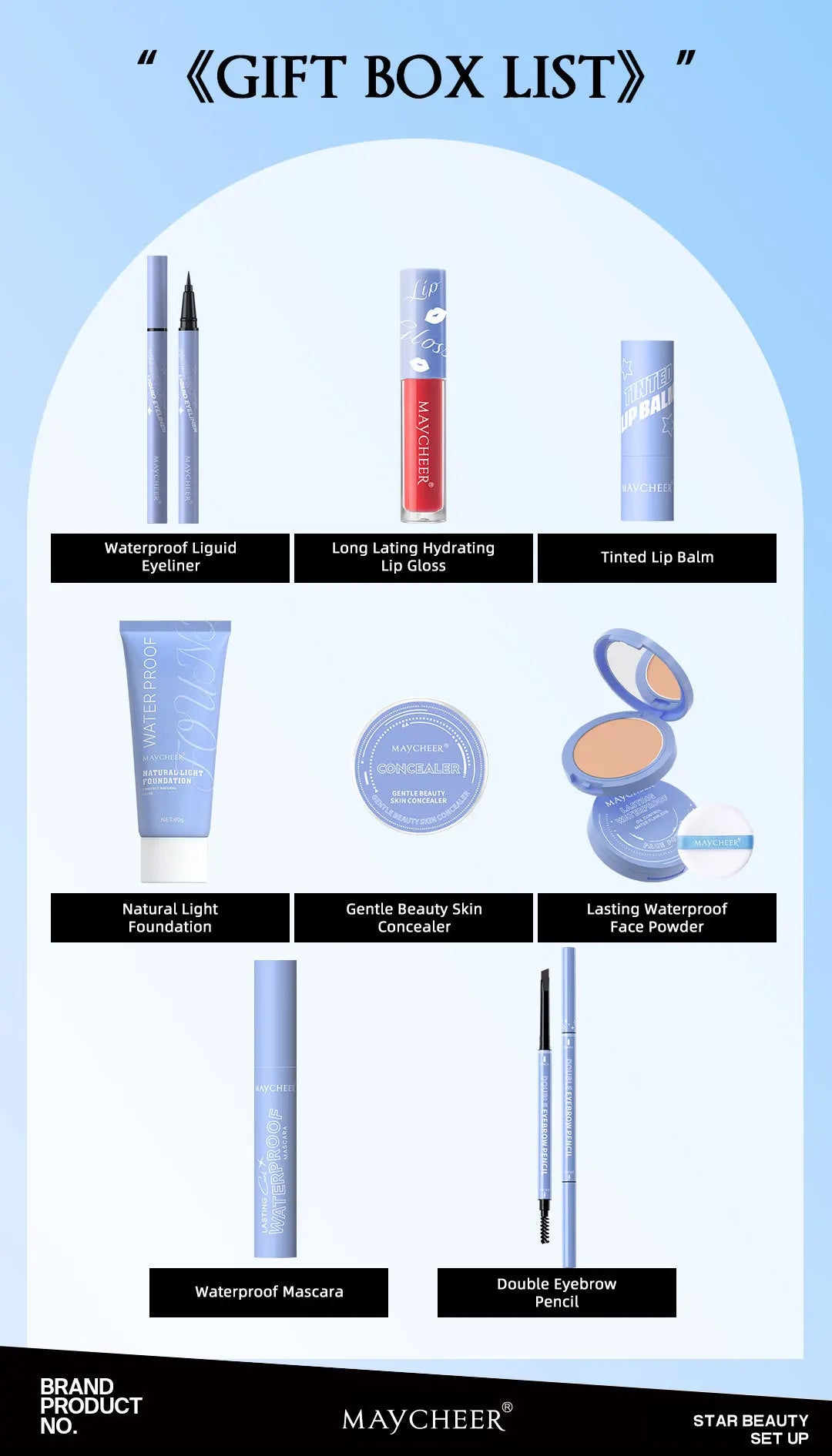 All-In-One Makeup Set,Full Makeup Kit Gift Include Concealer,Foundation,Eyeliner,Eyebrow Pen,Mascara,Lipstick Makeup for Women