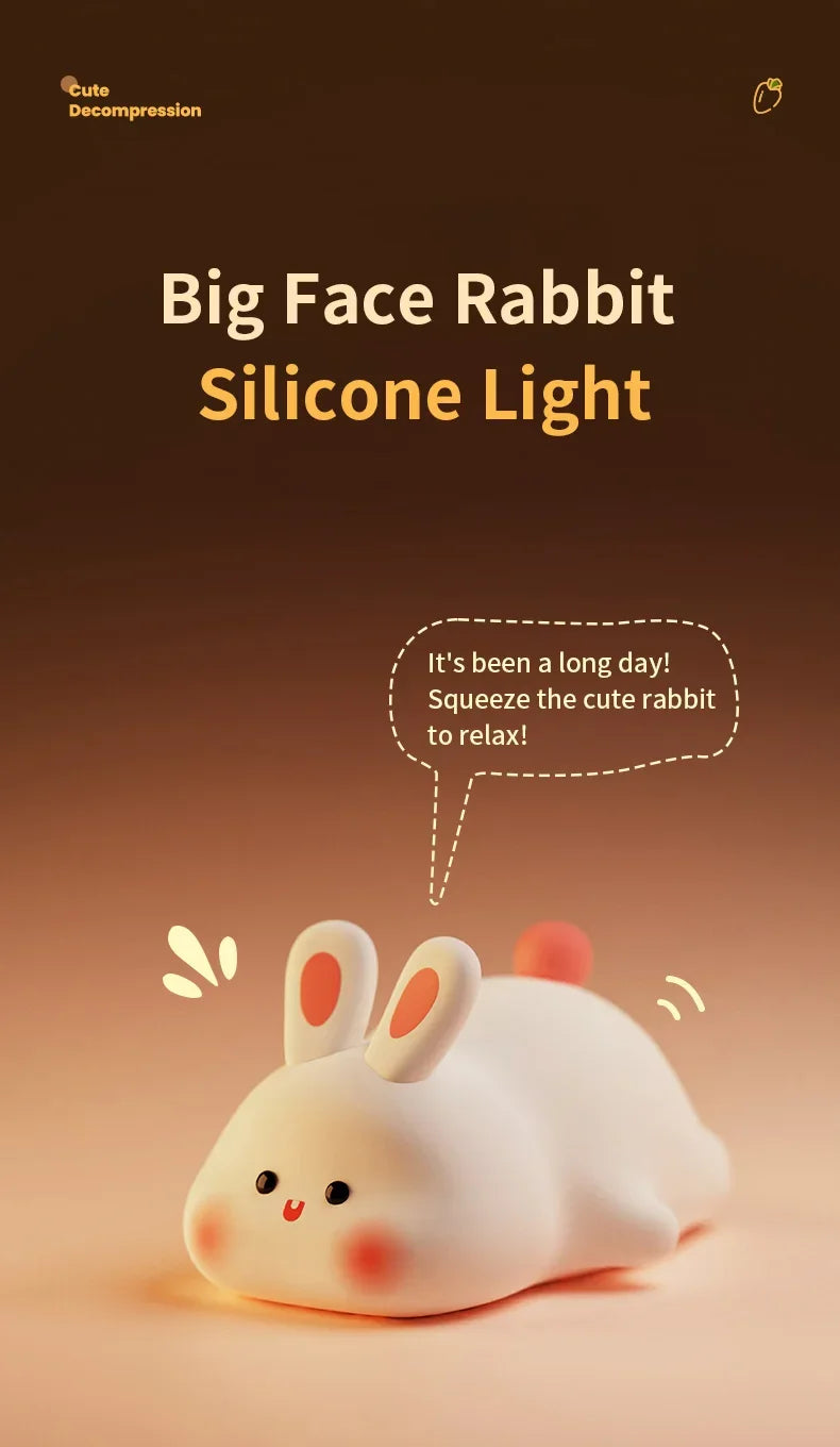 LED Night light Silicone Rabbit Touch Sensor lamp Cute Animal Light Bedroom Decor Gift for Kid Baby Child Table Lamp Home Decor
