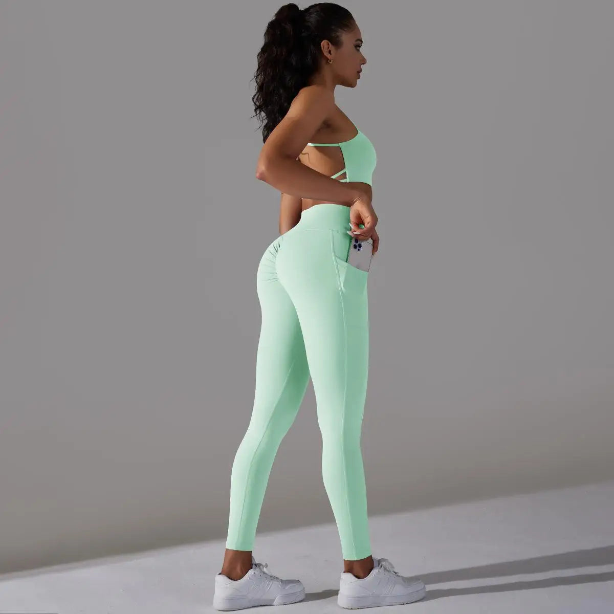 Sports Bra and Leggings Two Piece Sets Womens Outifits Naked Feeling Gym Female Fitness Set Work Out Clothing Women Sports Set