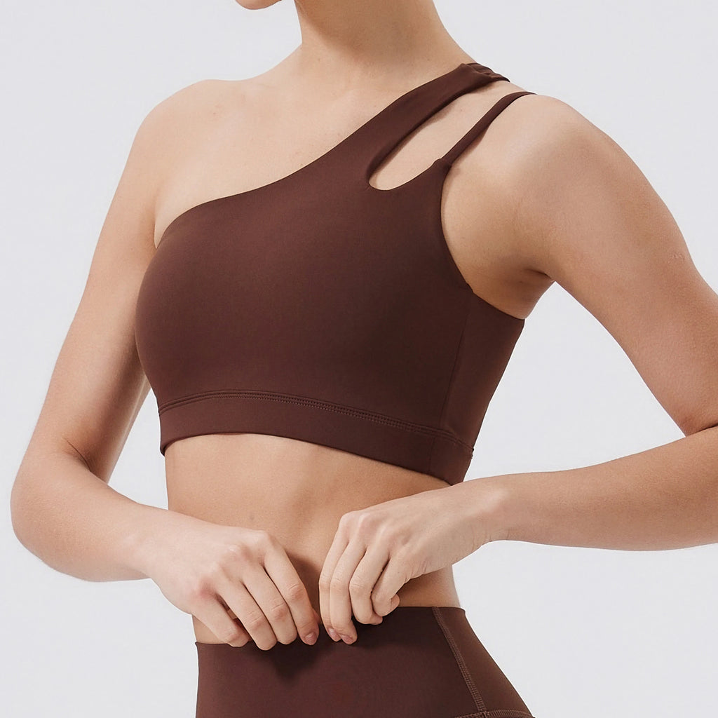 Women Sports Bra Push Up Fitness Bras One Shoulder Shockproof Yoga Bra Breathable Gym Yoga Running Bra Sexy Vest ﻿