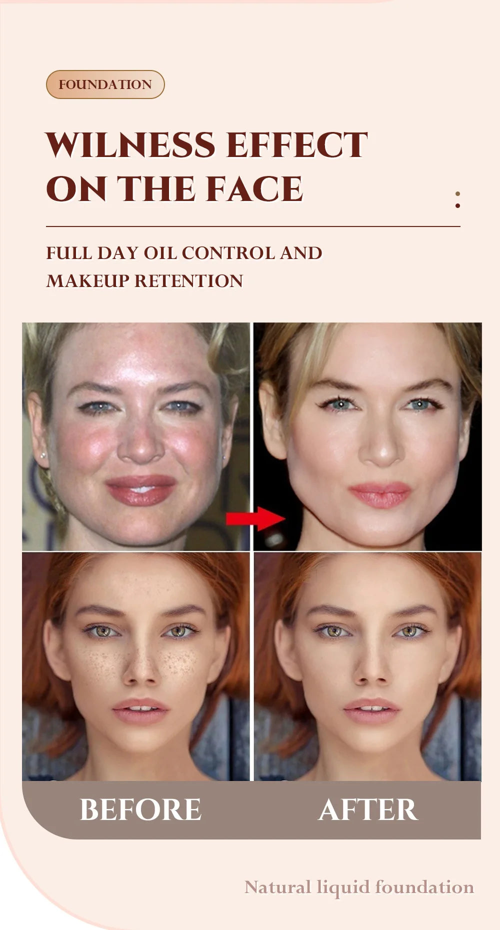 4PCS Makeup Base Set 15ml Face Primer 30ml Matte Liquid Foundation 5g Setting Loose Powder with Soft Puff for Flawless Look