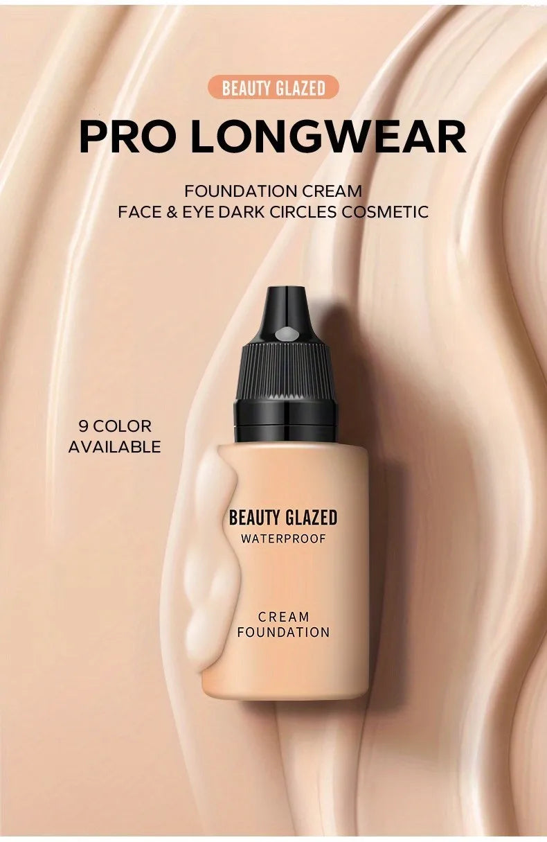 2024 New Foundation +Puff set Liquid Matte Full Coverage Foundation Waterproof Matte Natural Foundation With Blue Thumb Puff