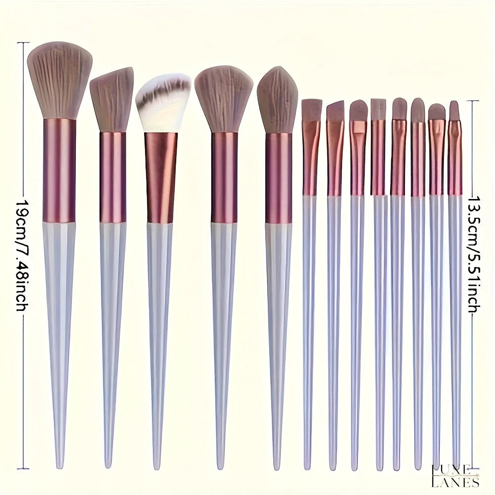 Makeup brush set, 13 pieces, face, eyeliner, foundation, concealer, eyeshadow, travel and daily makeup brush set