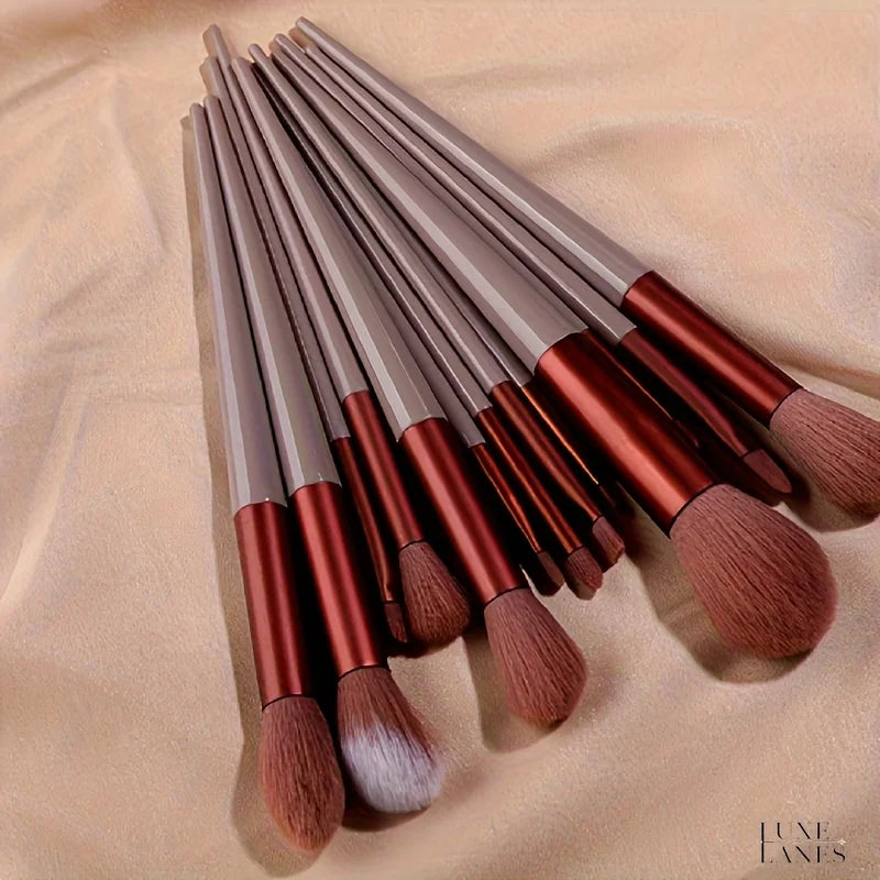 Makeup brush set, 13 pieces, face, eyeliner, foundation, concealer, eyeshadow, travel and daily makeup brush set