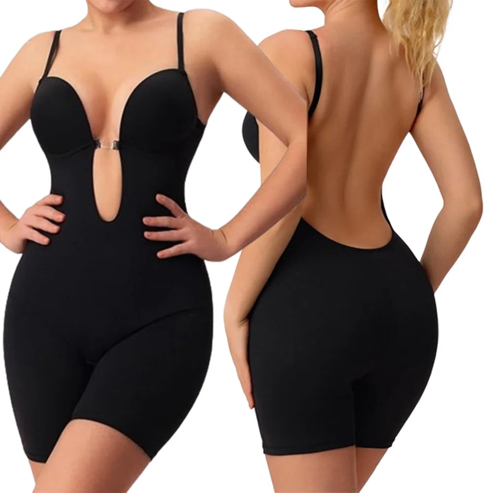 Sexy backless shapewear Women's Waist tightening shaping Seamless jumpsuit Butt Lifter Push Up Thigh Slimmer Shapewear fajas