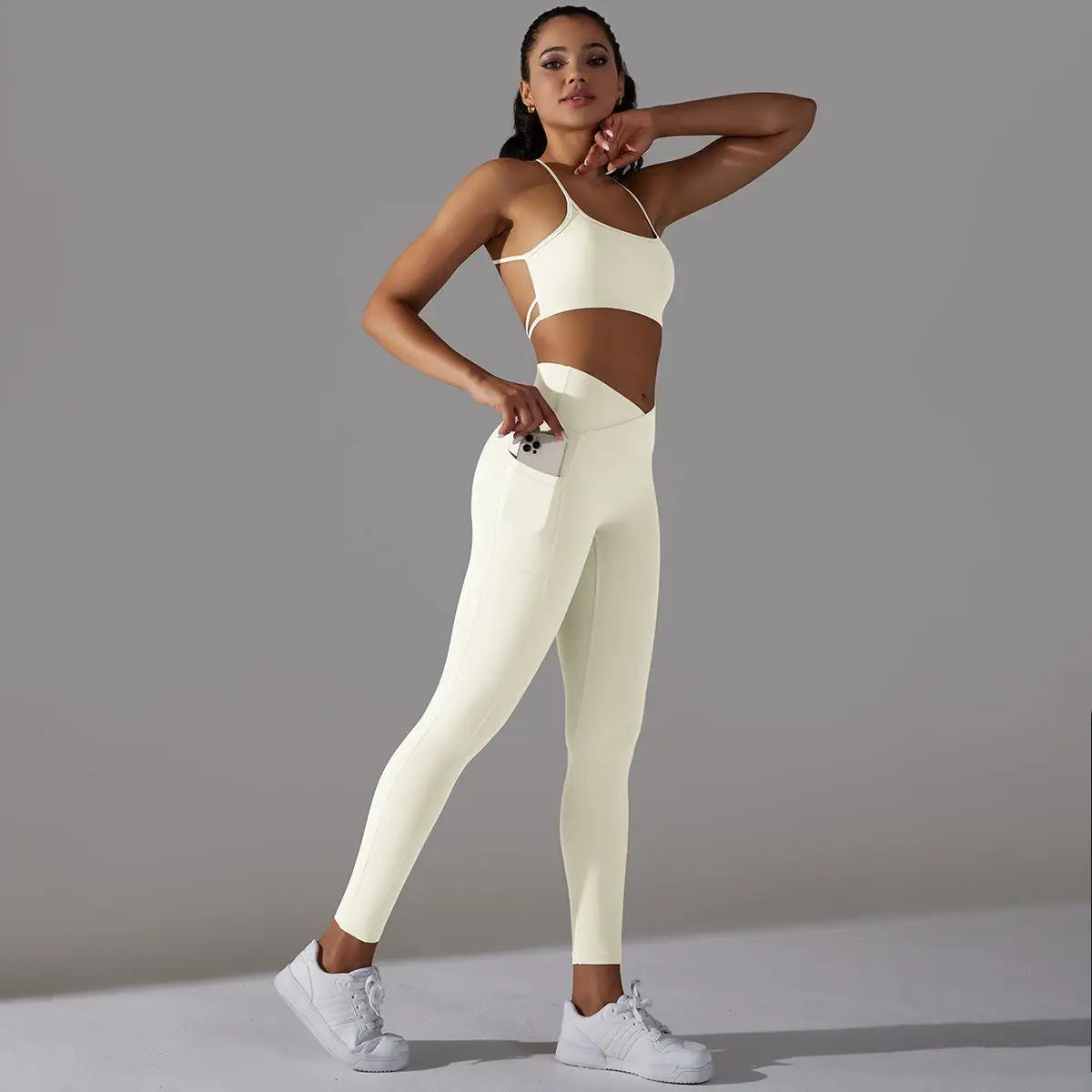 Sports Bra and Leggings Two Piece Sets Womens Outifits Naked Feeling Gym Female Fitness Set Work Out Clothing Women Sports Set