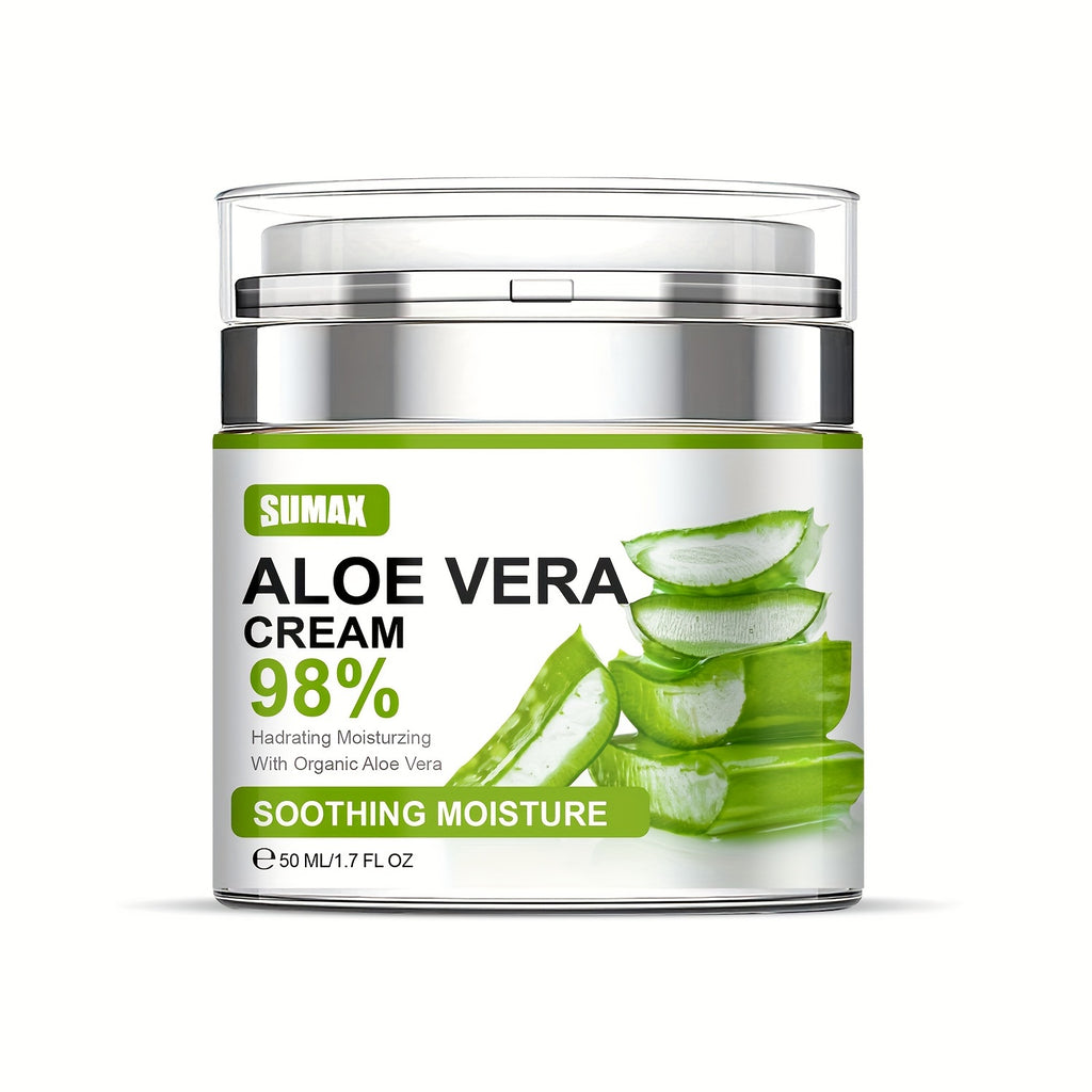 1.69oz Aloe Vera Cream, Face Moisturizer 96% Pure Aloe Vera Moisturizing Cream Provides Superior Moisturizing And Nourishing Effect, To Combat Dryness Daily Skin Care For Men Women