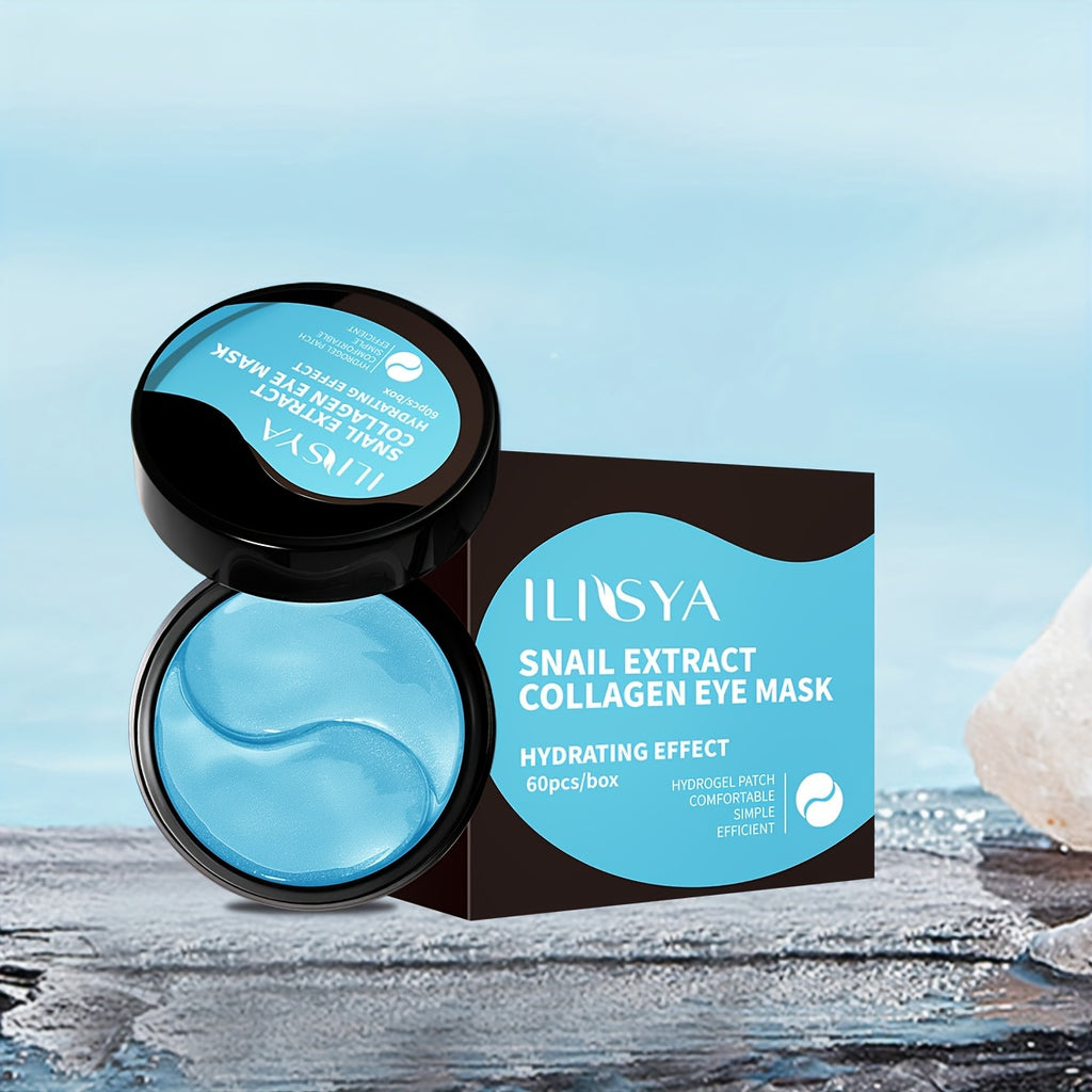 60pcs Snail Power Collagen Eye Masks - Deeply Hydrating, Wrinkle-Smoothing, Firming, and Revitalizing Under Eye Skin Care Patches for Radiant and Youthful Look