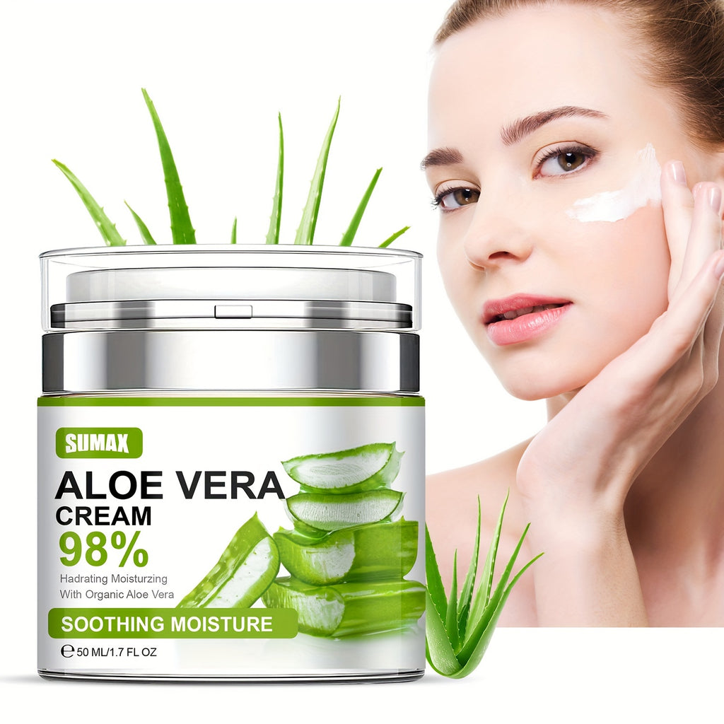 1.69oz Aloe Vera Cream, Face Moisturizer 96% Pure Aloe Vera Moisturizing Cream Provides Superior Moisturizing And Nourishing Effect, To Combat Dryness Daily Skin Care For Men Women
